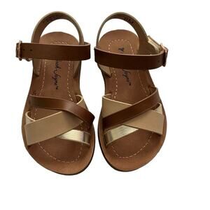 Sarah-Jayne Docia Sandal Girls Brown Size 10 Strappy Leather New In Box